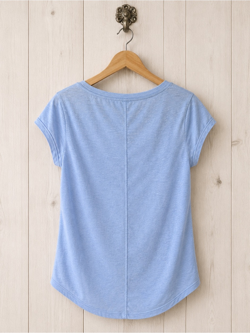 The North Face blue chambray homestead short sleeve tee T shirt M NEW - Picture 2 of 8